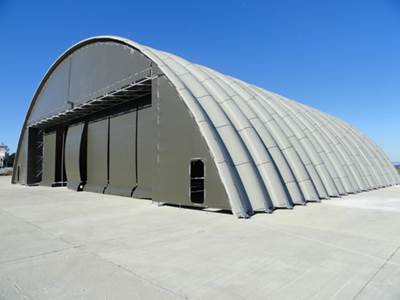 Sandwich structure makes hangars possible